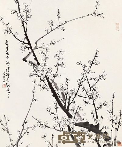 董寿平 墨梅 83×69cm