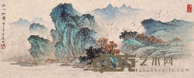 陈建明 秋山红叶 19.5×49.5cm