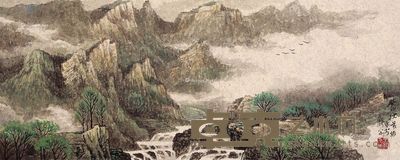 王茂彬 山水 19.5×49.5cm