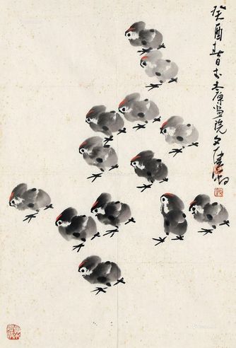 裴文奎 群鸡图