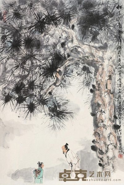 亚明 唐人诗意图 68×45.5cm