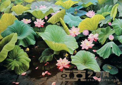 郑吉 莲花 113×164cm