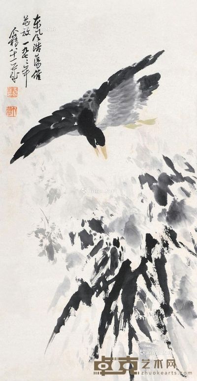 王个簃 花鸟 64.5×33.5cm