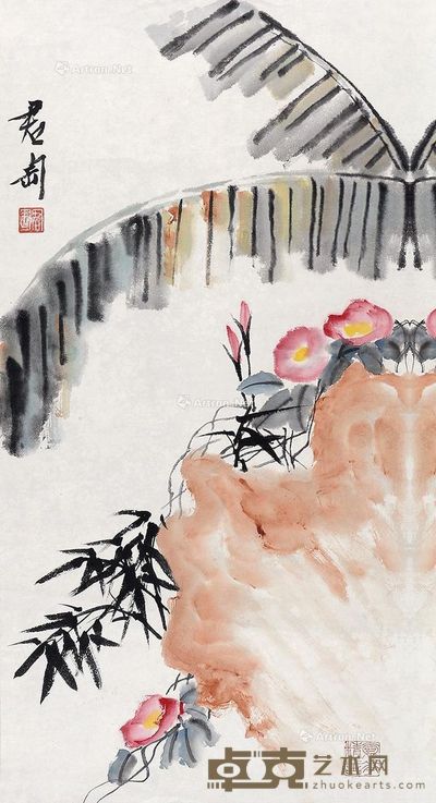 钱君匋 牵牛花 68×35cm