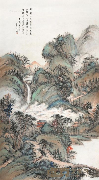 卢子枢 云影松荫 178×96cm
