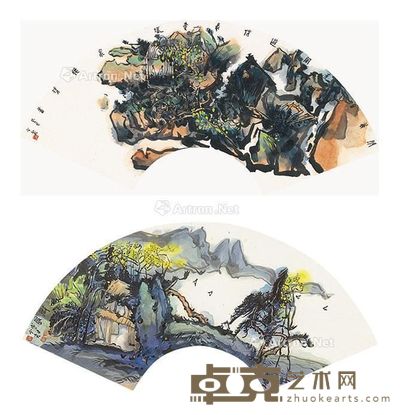 庄小尖 微风·流水 19×55cm×2