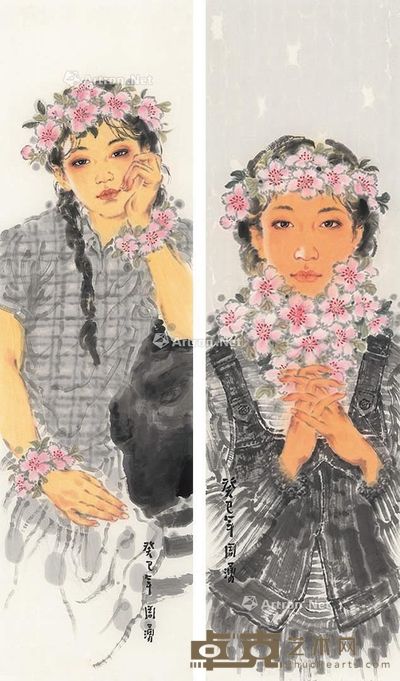周涌 花城系列之一、之二 146×42cm×2