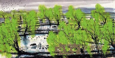 林丰俗 春风又绿 69.5×137.5cm