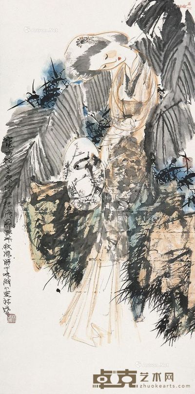 林墉 清风明月 133×65cm