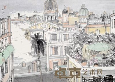 方向 米兰街景 35.5×50cm