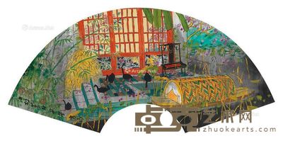 方向 江村暑月 21×57cm
