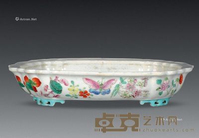 清中期 粉彩“十二花神图”水仙盆 长24.5cm