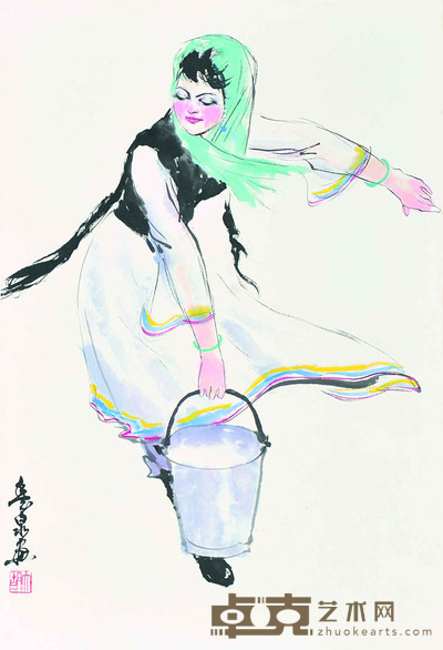 胡春泉 提水 46×67cm 约2.77平尺