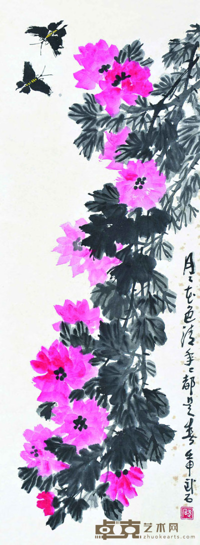 武石  花卉 94×35cm 约2.96平尺