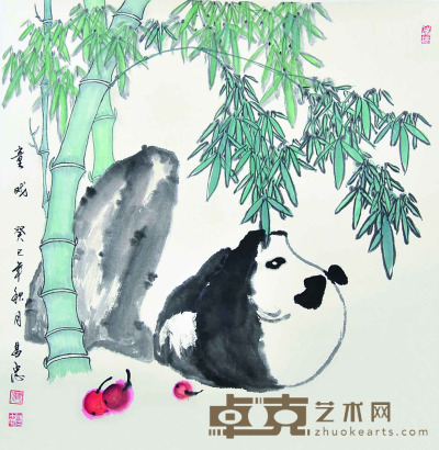 蒋昌忠 熊猫 68×68cm 约4.16平尺