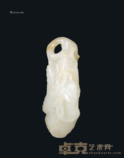 白玉瓜瓞绵绵挂件 高6cm