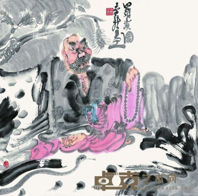 周京新 罗汉图 69×69cm