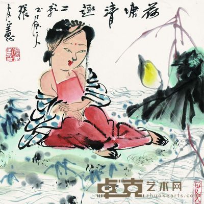 张友宪 荷塘清趣 34×34cm
