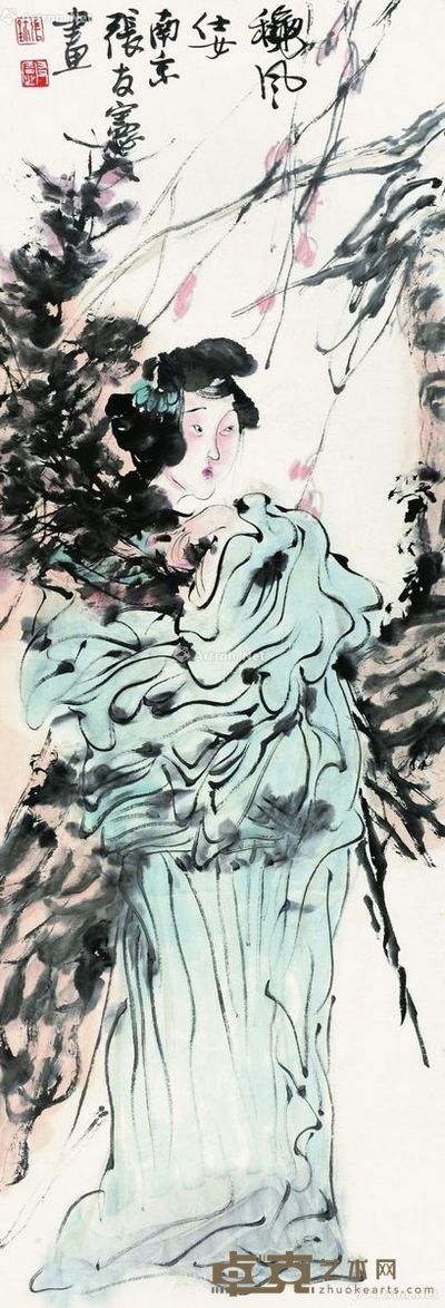 张友宪 秋风仕女 120×40cm