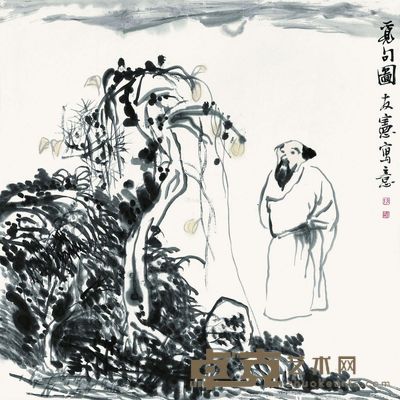 张友宪 觅句图 69×69cm