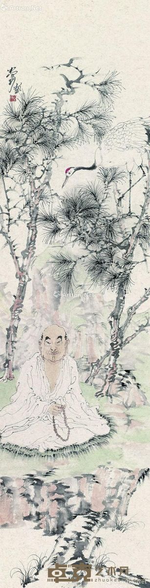 尚可 罗汉 136×33cm