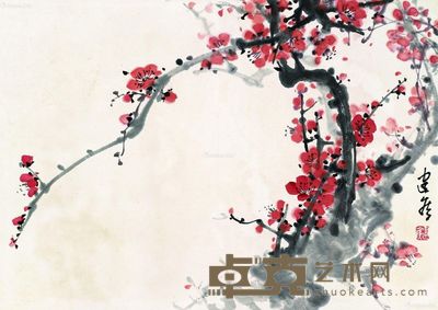 杨建侯 红梅 29×41cm
