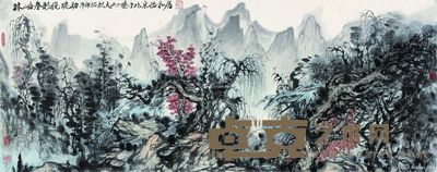 大土三阳 林岫春彩报晓初 43×110cm