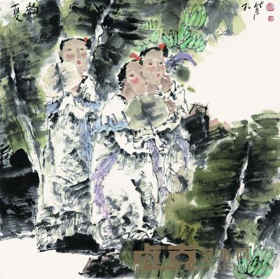 孔紫 夏韵 68×68cm