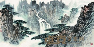 张登堂 黄山松云 136×68cm