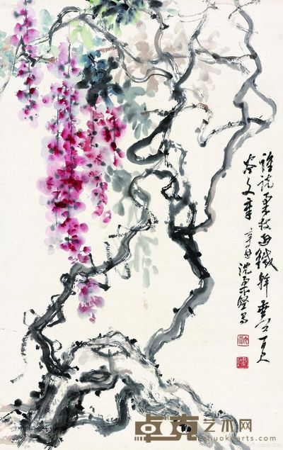 沈柔坚 紫藤 95×60cm