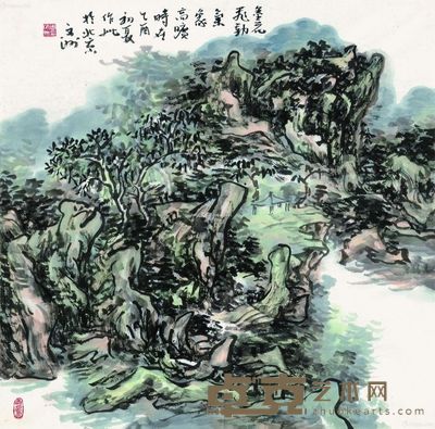 周文洲 墨花飞动 68×68cm
