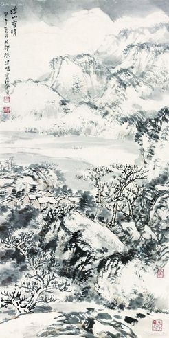 徐建明 溪山雪晴