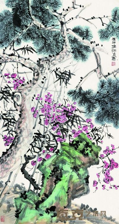 于友善 四友图 178×96cm