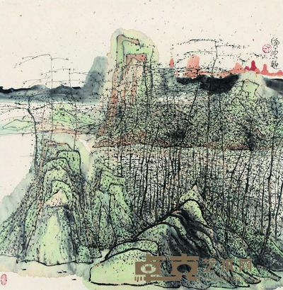 朱道平 秋林 68×66cm