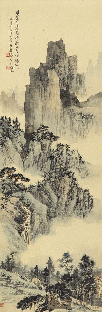 郑午昌 山行图 104×34cm