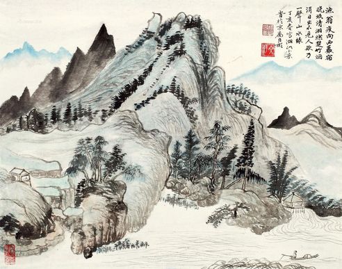 杨臣彬 湖山小景