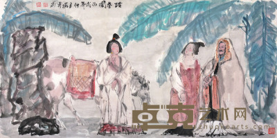 凌徽涛　踏春图 136×68cm