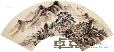 陆小曼 山水扇面 13×43cm