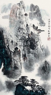 赵球 山水