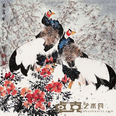 祝焘 花落带香 69×68cm