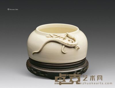 清代 德化窑白瓷螭龙纹水丞 直径11cm；高5.2cm