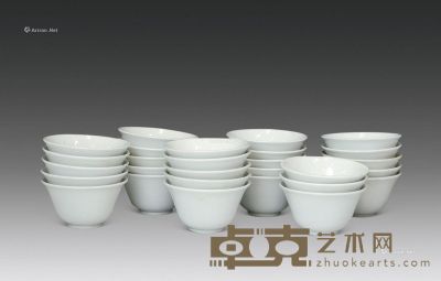 清代 白瓷煎茶杯 （二十三件一组） 直径8.5cm；高4.8cm