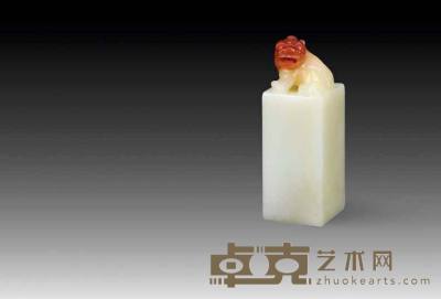 寿山芙蓉石巧色印章 2.6×2.6×7.5 cm