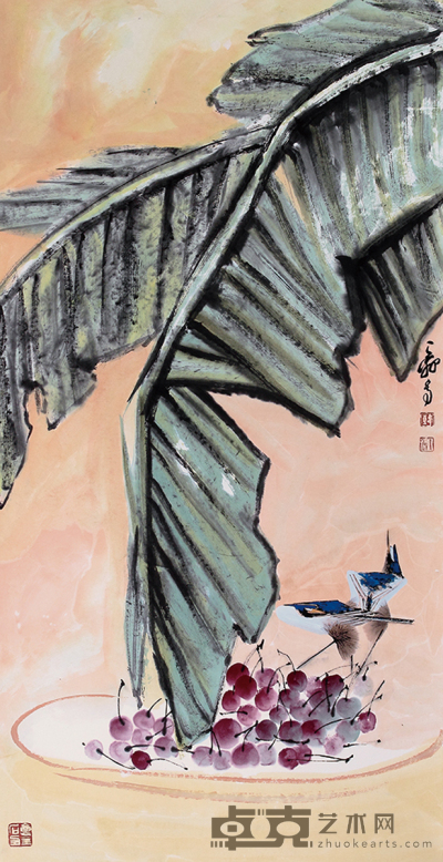 韩天衡  花鸟 100×51cm