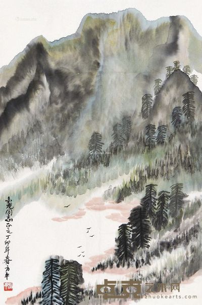 方平 山水 68.5×46cm