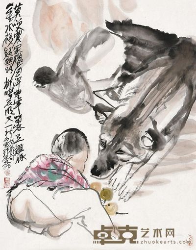 郭全忠 农家小趣 68.5×54cm