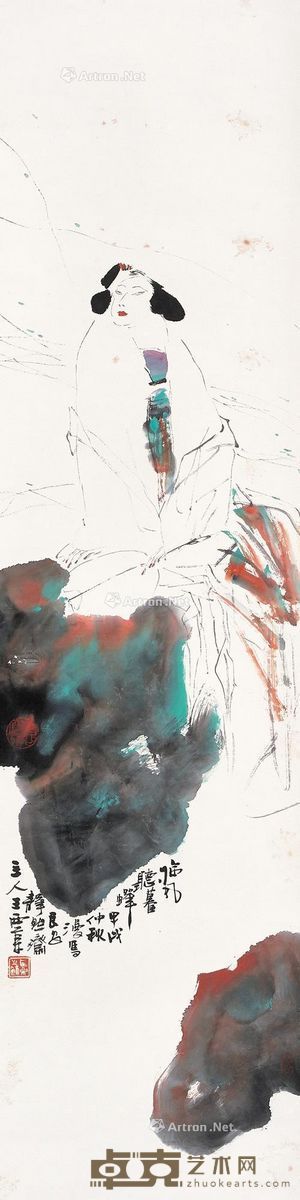 王西京 临风听暮蝉 138×34.5cm