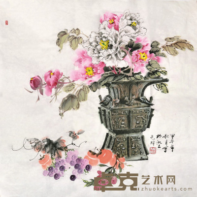 胡先财 花卉 68×68cm