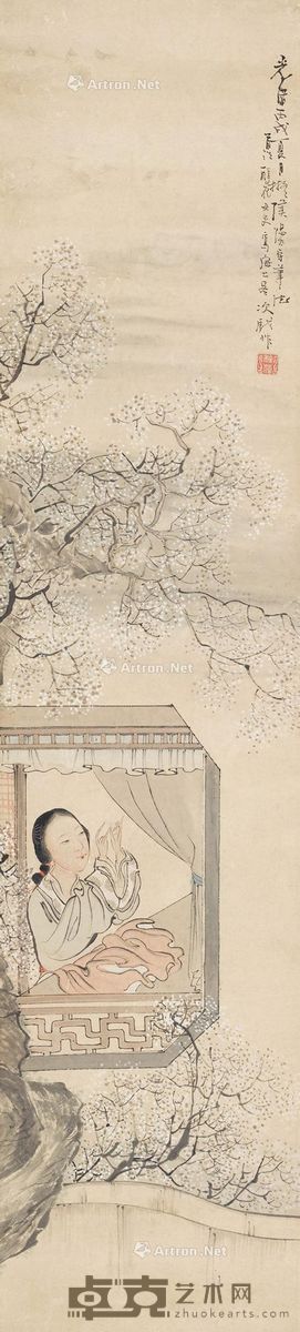 杜伟 仕女 132.5×30cm