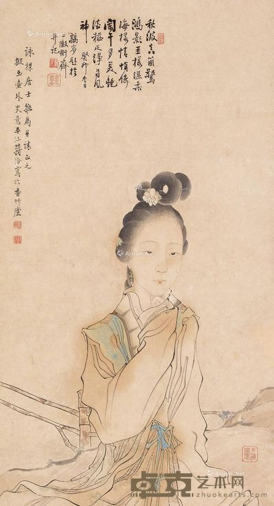 蒋洽 仕女 66×36cm